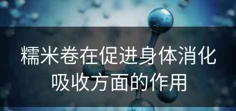 糯米卷在促进身体消化吸收方面的作用